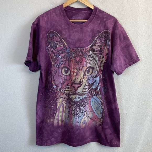 The Mountain Shirt Purple Tie Dye Cat Tee Nature Graphic Shirt 2013 Unisex Large - Picture 1 of 9